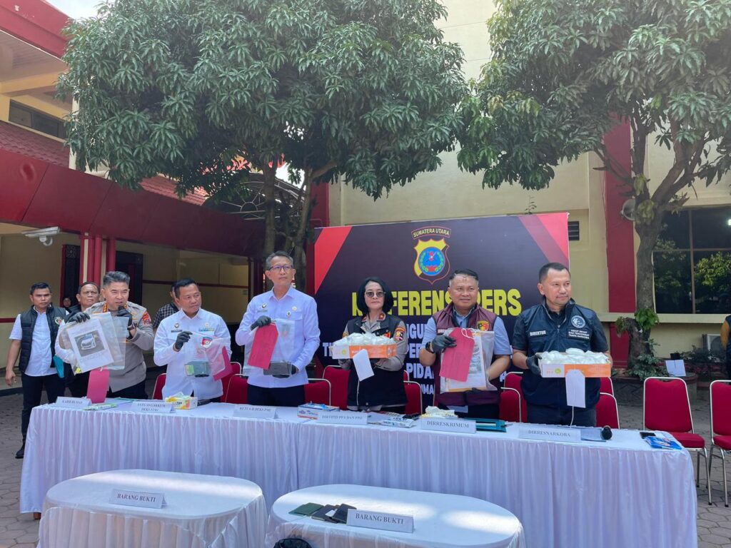 130 Kasus TPPO Terungkap, Bareskrim Polri Tegaskan Komitmen Lindungi PMI Lewat Konferensi Pers di Polda Sumut.