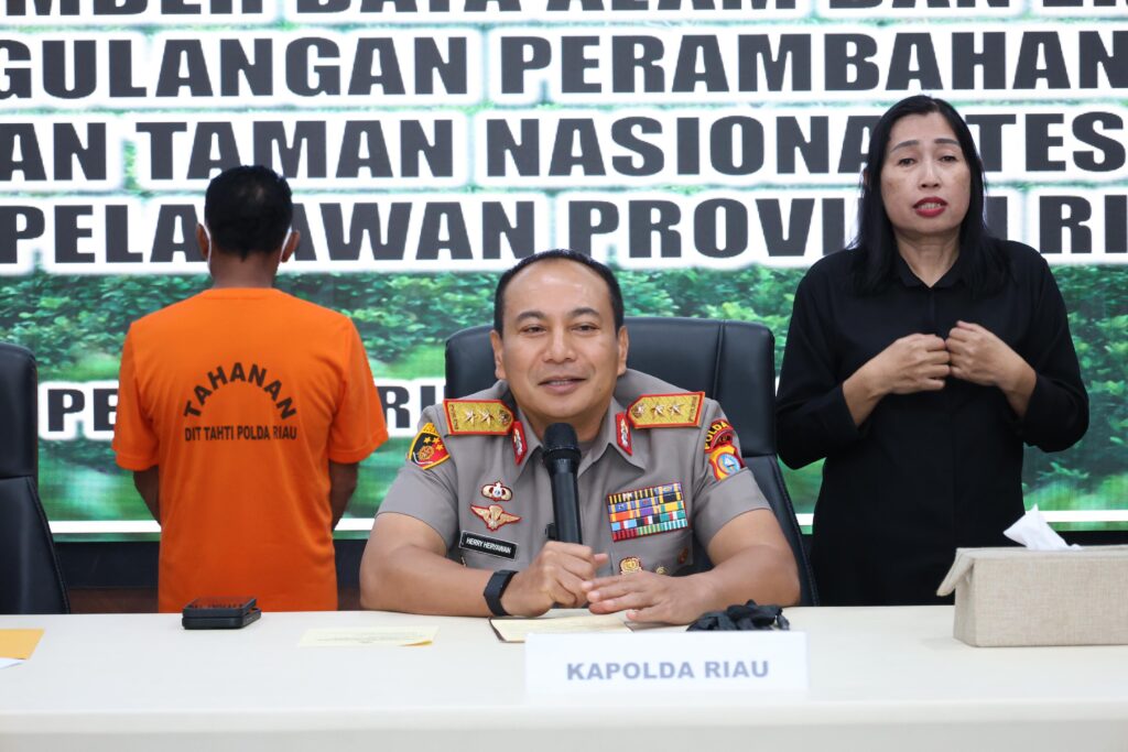 Polda Riau Tangkap Penjual Lahan di Hutan Tesso Nilo.